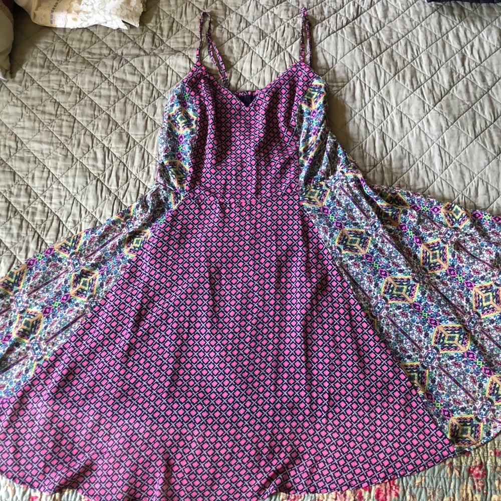 Colorful geometric patterned dress
